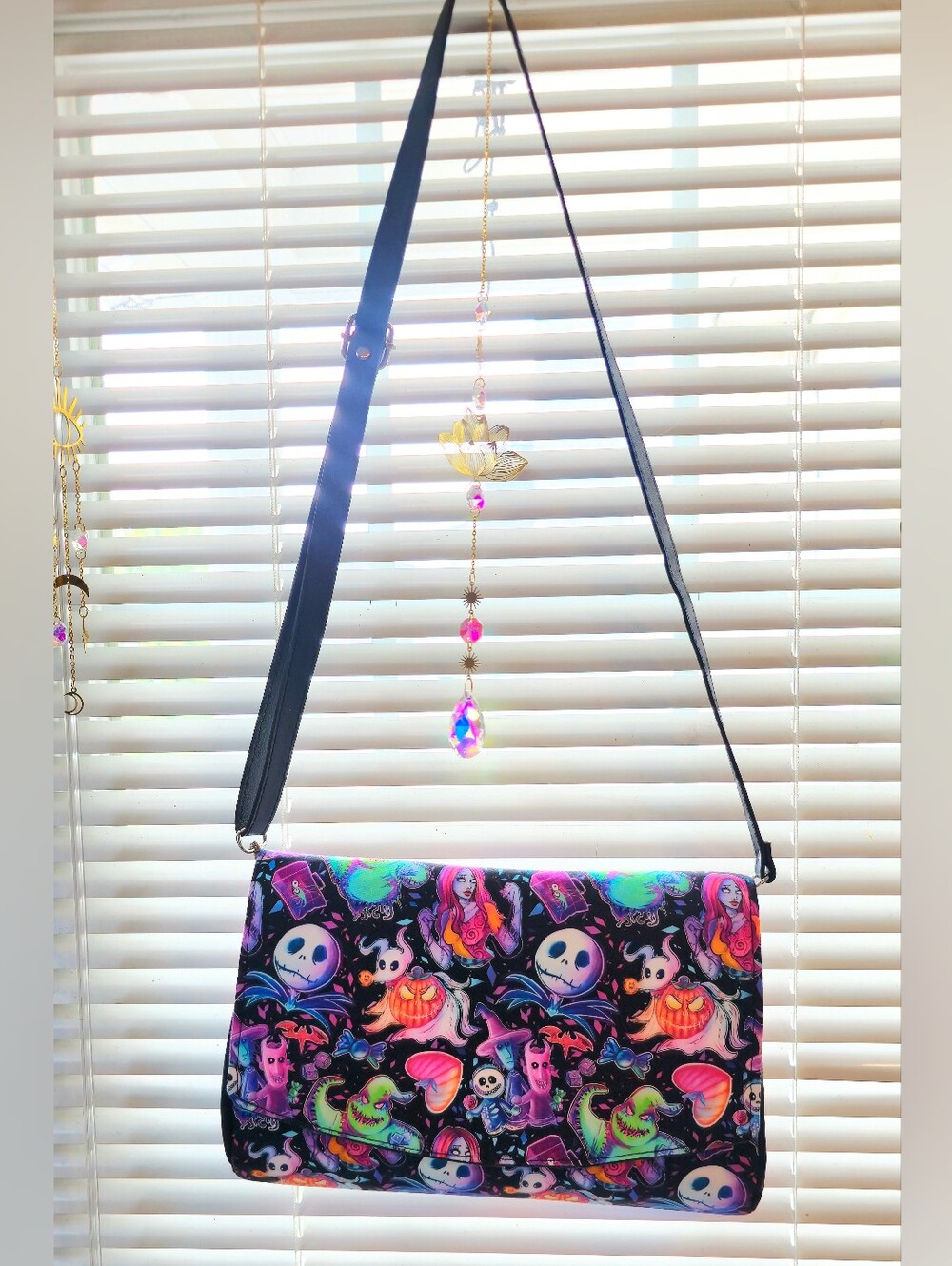 Handmade Halloween Town / Nightmare Before Christmas Colorful Shoulder Bag - Picture 3 of 10